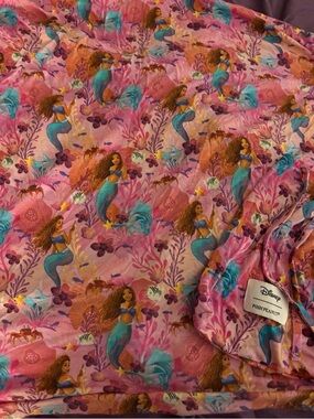 Posh Peanut Ariel Disney Pink & Turquoise Mermaid Print Bamboo Fitted Crib Sheet